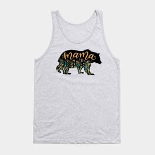 Mama Bear with Wildflowers Pretty Illustration Tank Top